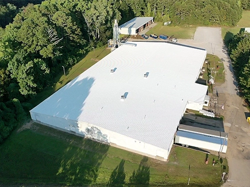 Industrial metal warehouse roof